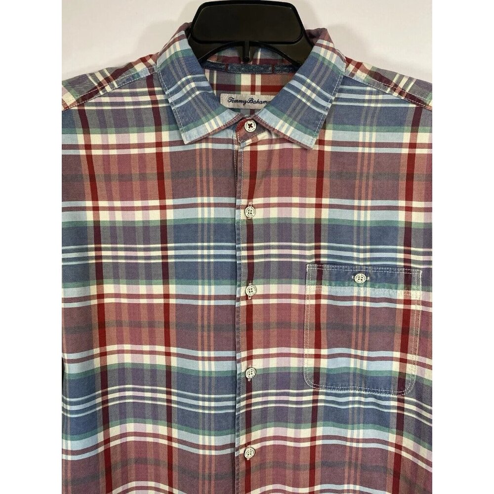 Tommy Bahama Men's Small Pale Wisteria Kookabura Plaid Long Sleeve Shirt - Picture 7 of 9